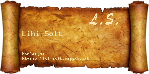Lihi Solt névjegykártya